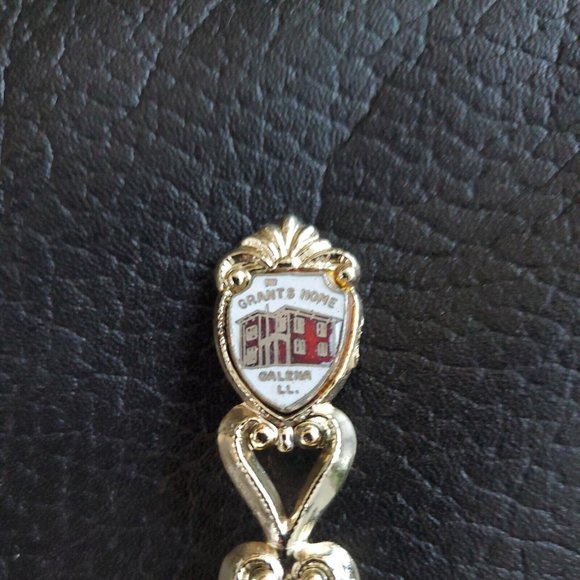 Vintage Galena Illinois Grants Home Gold Tone Souvenir Trinket Service Bell - Picture 2 of 5